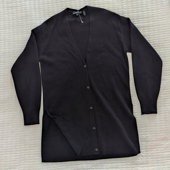 NWOT Theory Long Cardigan in Cashmere, Black - Picture 2 of 7